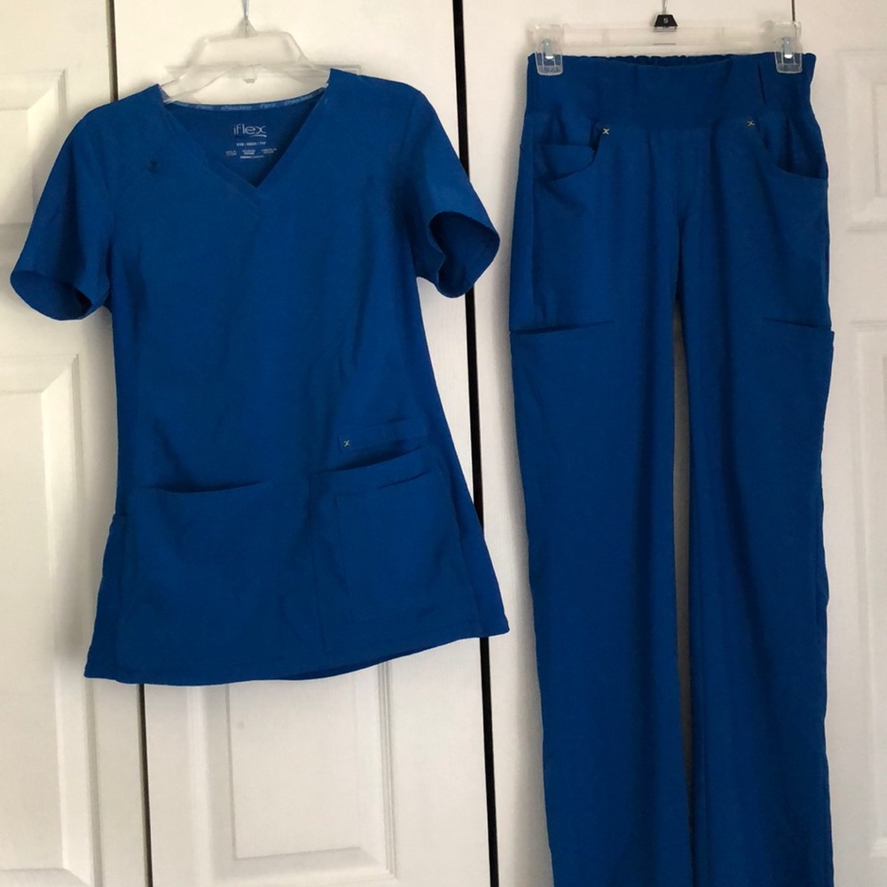 2 sets Cherokee scrubs royal blue + jacket